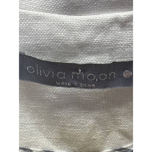 Olivia Moon Women’s 100% Linen White 1-Button Blazer Pockets Sz M - Picture 13 of 15